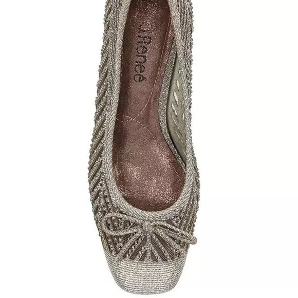 J. Renee' Saila Shoes - PEWTER DANCE GLITTER - Size 7W - Picture 2 of 6